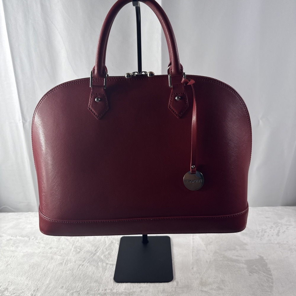 Pulicati Red Italian Leather Dome Bag